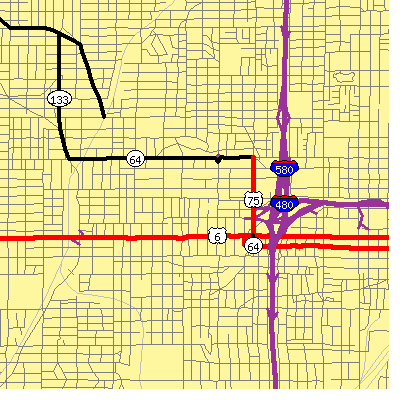 Zip code 68131 close-up map