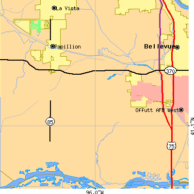 Zip code 68133 close-up map