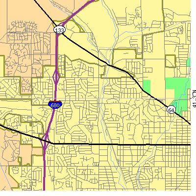 Zip code 68134 close-up map