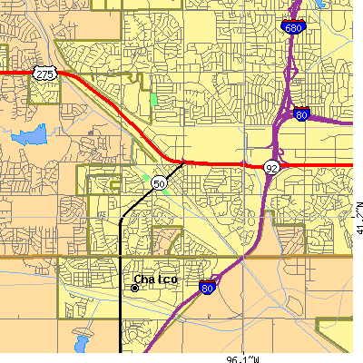 Zip code 68137 close-up map