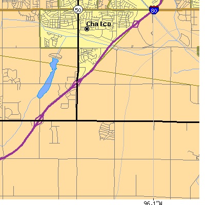 Zip code 68138 close-up map