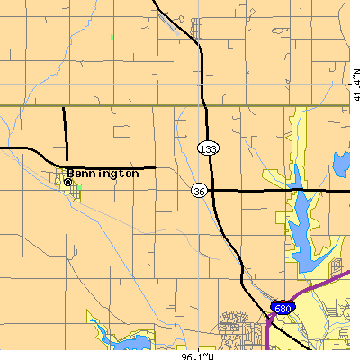 Zip code 68142 close-up map