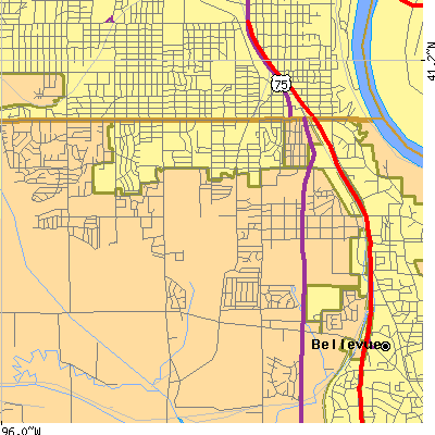 Zip code 68147 close-up map