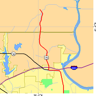 Zip code 68152 close-up map