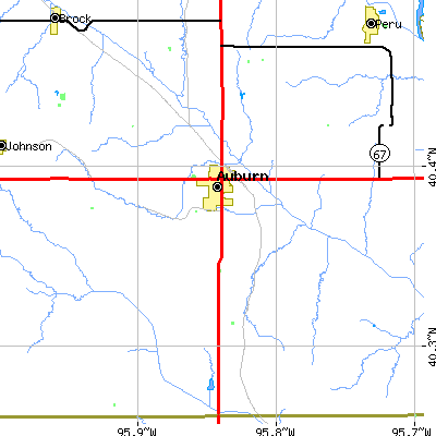 Zip code 68305 close-up map