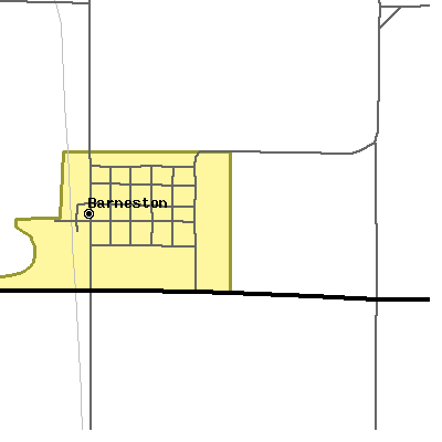 Zip code 68309 close-up map