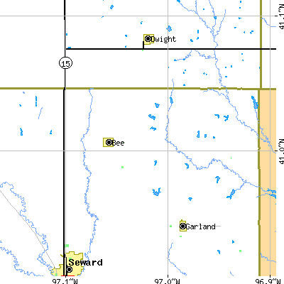 Zip code 68314 close-up map