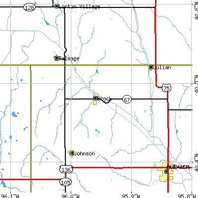 Zip code 68320 close-up map