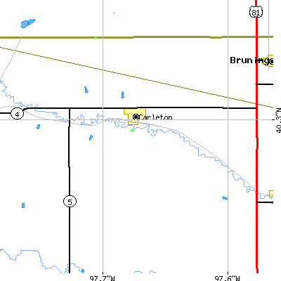 Zip code 68326 close-up map