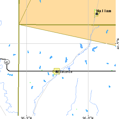 Zip code 68328 close-up map
