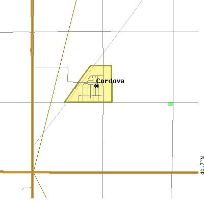 Zip code 68330 close-up map