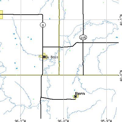 Zip code 68345 close-up map