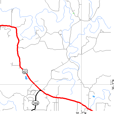 Zip code 72539 close-up map