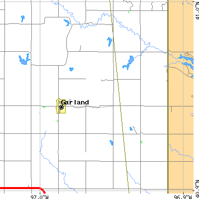 Zip code 68360 close-up map