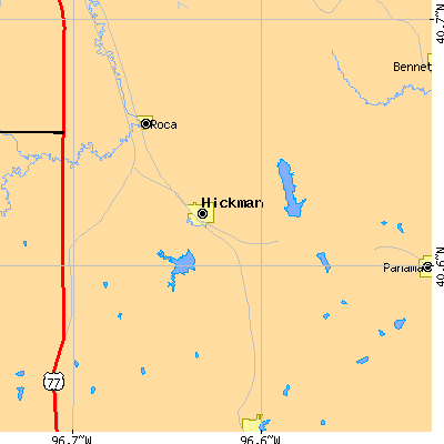 Zip code 68372 close-up map