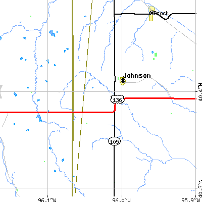 Zip code 68378 close-up map