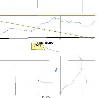 Zip code 68380 close-up map