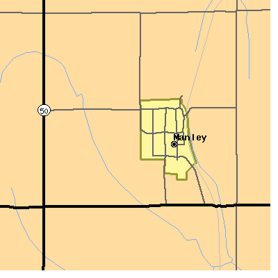Zip code 68403 close-up map