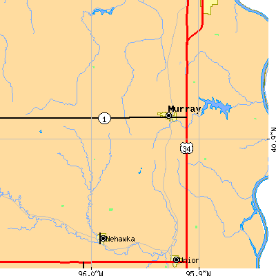 Zip code 68409 close-up map