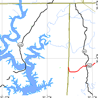 Zip code 72544 close-up map