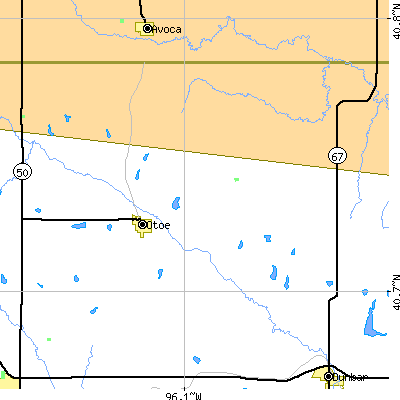 Zip code 68417 close-up map
