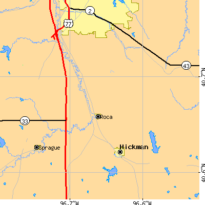 Zip code 68430 close-up map