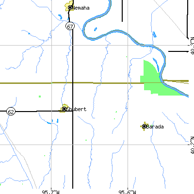 Zip code 68437 close-up map