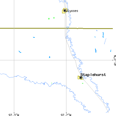 Zip code 68439 close-up map