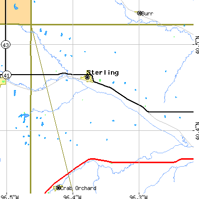 Zip code 68443 close-up map