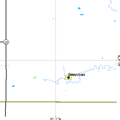 Zip code 68445 close-up map