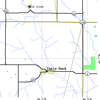 Zip code 68447 close-up map