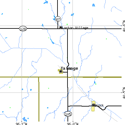 Zip code 68448 close-up map