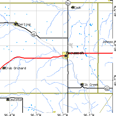 Zip code 68450 close-up map
