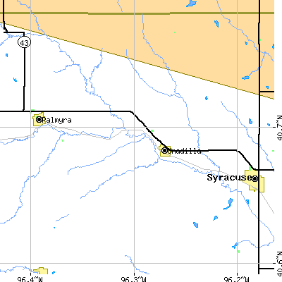 Zip code 68454 close-up map