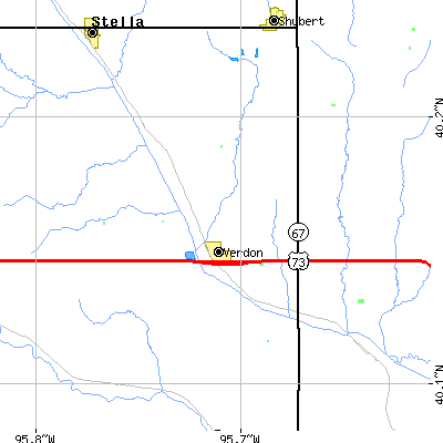 Zip code 68457 close-up map