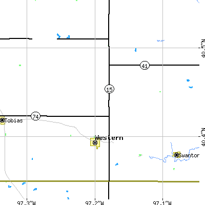 Zip code 68464 close-up map