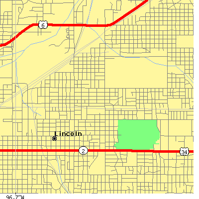 Zip code 68503 close-up map
