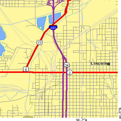 Zip code 68508 close-up map