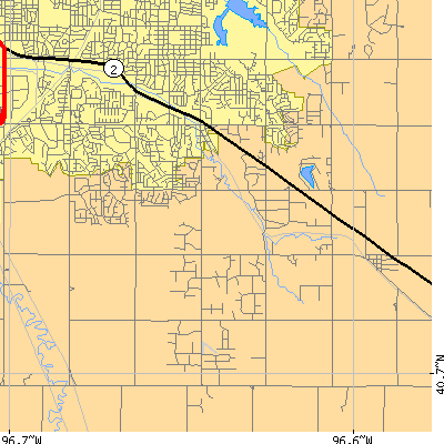 Zip code 68516 close-up map