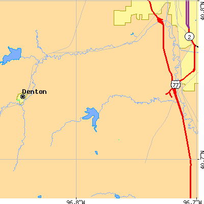 Zip code 68523 close-up map