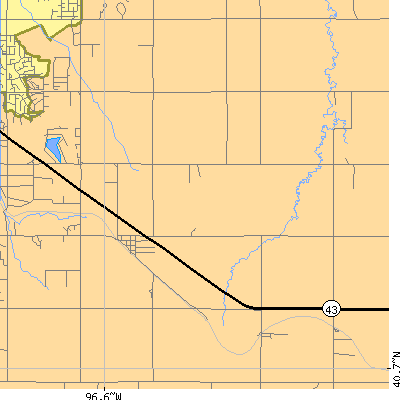 Zip code 68526 close-up map