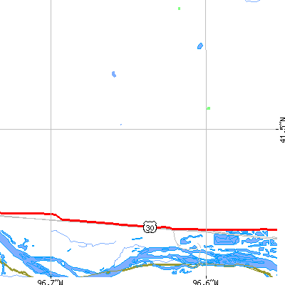 Zip code 68621 close-up map