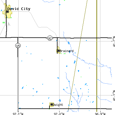 Zip code 68626 close-up map