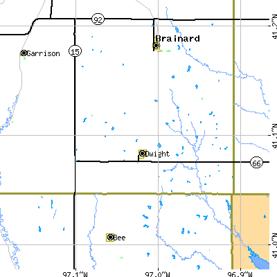 Zip code 68635 close-up map