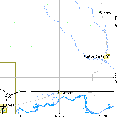 Zip code 68647 close-up map