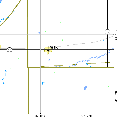 Zip code 68654 close-up map