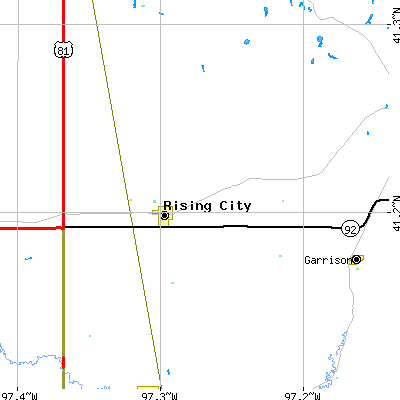 Zip code 68658 close-up map