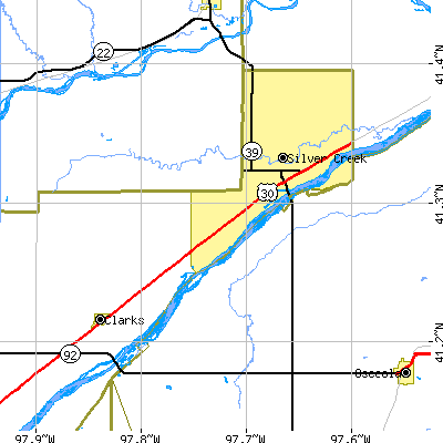 Zip code 68663 close-up map