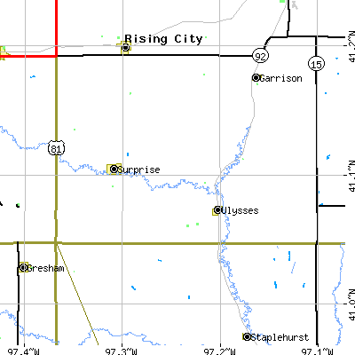 Zip code 68669 close-up map