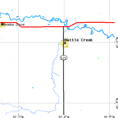Zip code 68715 close-up map